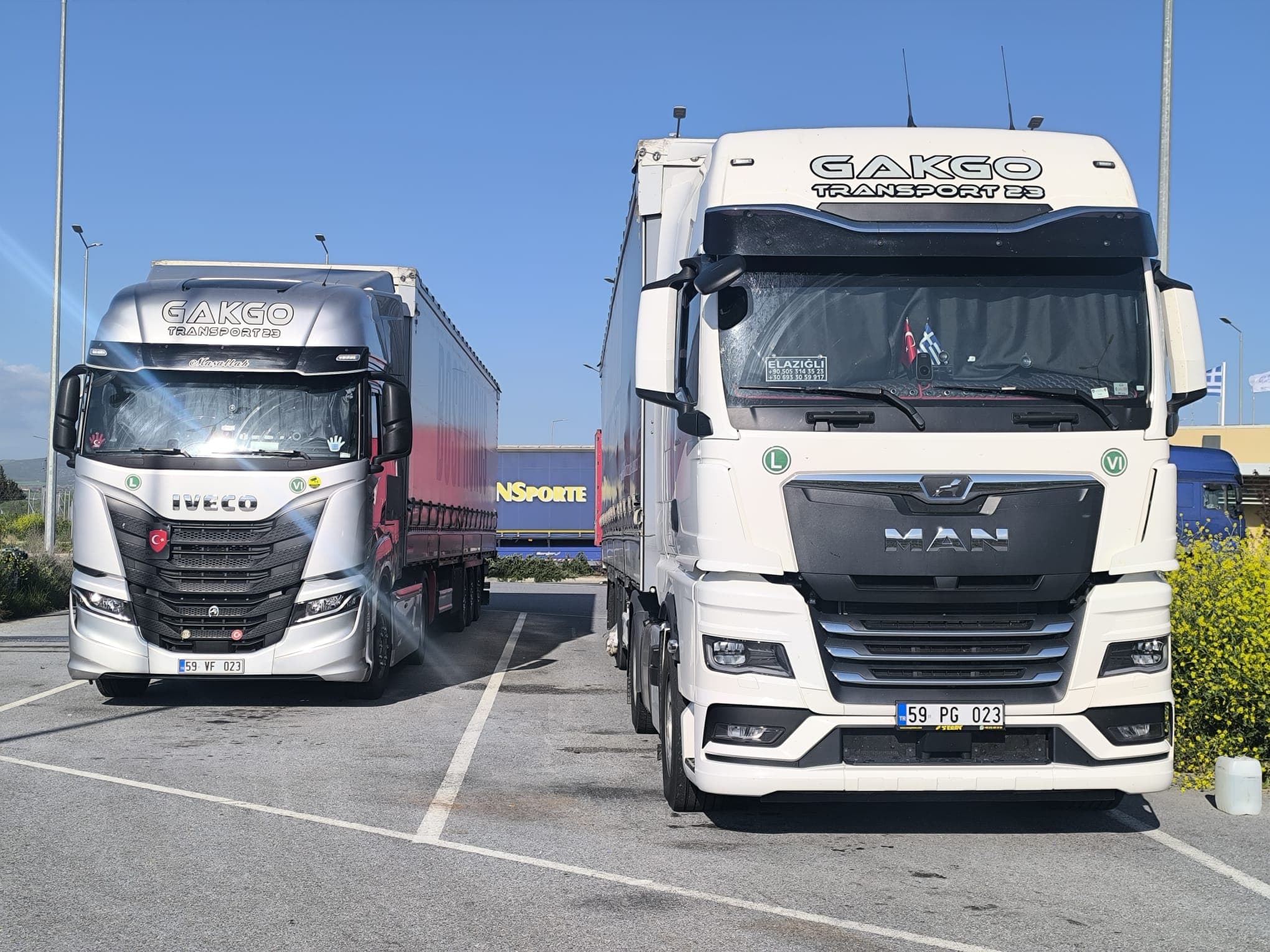 MAN ve IVECO araclarin onde birlikte gorunumu